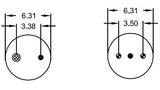 Double Convoluted Air Spring Bag | Replacement Rowe Truck ASC2500 Firestone 7686 | 2 Pack
