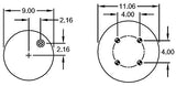 Air Spring Bag w/ Hardware Kit for Hendrickson Trailer - Replaces Firestone 9015, Hendrickson S-20217
