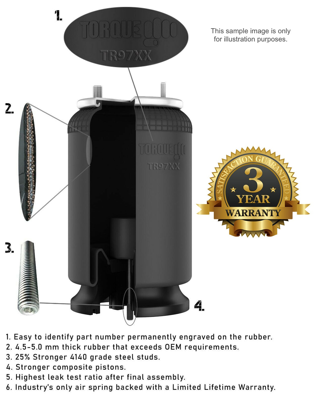 Air Spring Bag for Semi Trucks |  Replacement Firestone W01-358-8864 Goodyear 1R12-1097