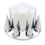 Chrome Front & Rear Axle Wheel Cover Spiked Lug Nut Covers