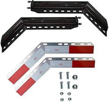 45 Degree 30" Black Mud Flap Hangers with Reflector - 1-1/8" Bolt Pattern