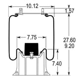 Trailer Air Spring Bag | Replacement Firestone 9367 W&C AS-0104 Hendrickson S-14249 | 2 Pack