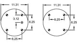 Double Convoluted Air Spring Bag | Replacement Firestone 7136 Hendrickson S-1080  - 2 Pack