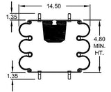 Triple Convoluted Air Spring Bag (Replaces Hendrickson 13041, Firestone W01-358-7818) - 2 Pack