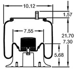 Air Spring Bag w/ Hardware Kit for Hendrickson Trailer - Replaces Firestone 9015, Hendrickson S-20217