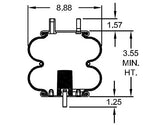 Double Convoluted Air Spring Bag | Replacement Rowe Truck ASC2500 Firestone 7686 | 2 Pack