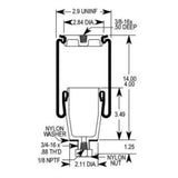 2-Pack Cab Sleeper Air Spring Bag w/ Hardware Kit for Peterbilt 379 Trucks
