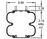 Double Convoluted Air Spring Bag | Replacement Goodyear 2B9-250 Firestone 6943 | 2 Pack
