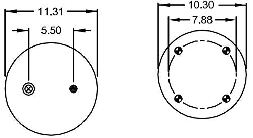 Air Spring Bag for Hendrickson Trailer | Replacement Firestone 9122 Hendrickson C-3467 | 2 Pack
