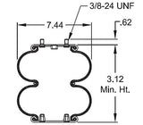 Double Convoluted Air Spring Bag | Replacement Firestone 7659 W01-358-5079 Hendrickson 5079 | 2 Pack