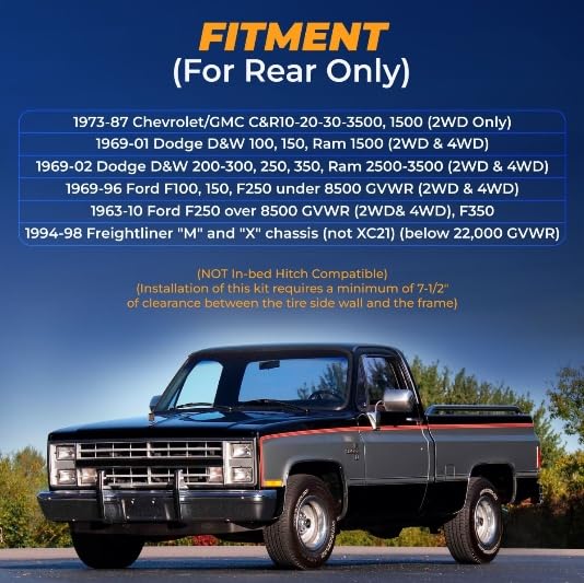 Air Spring Bag Suspension Kit for 1973-1987 Chevrolet C10 (with Cradle)