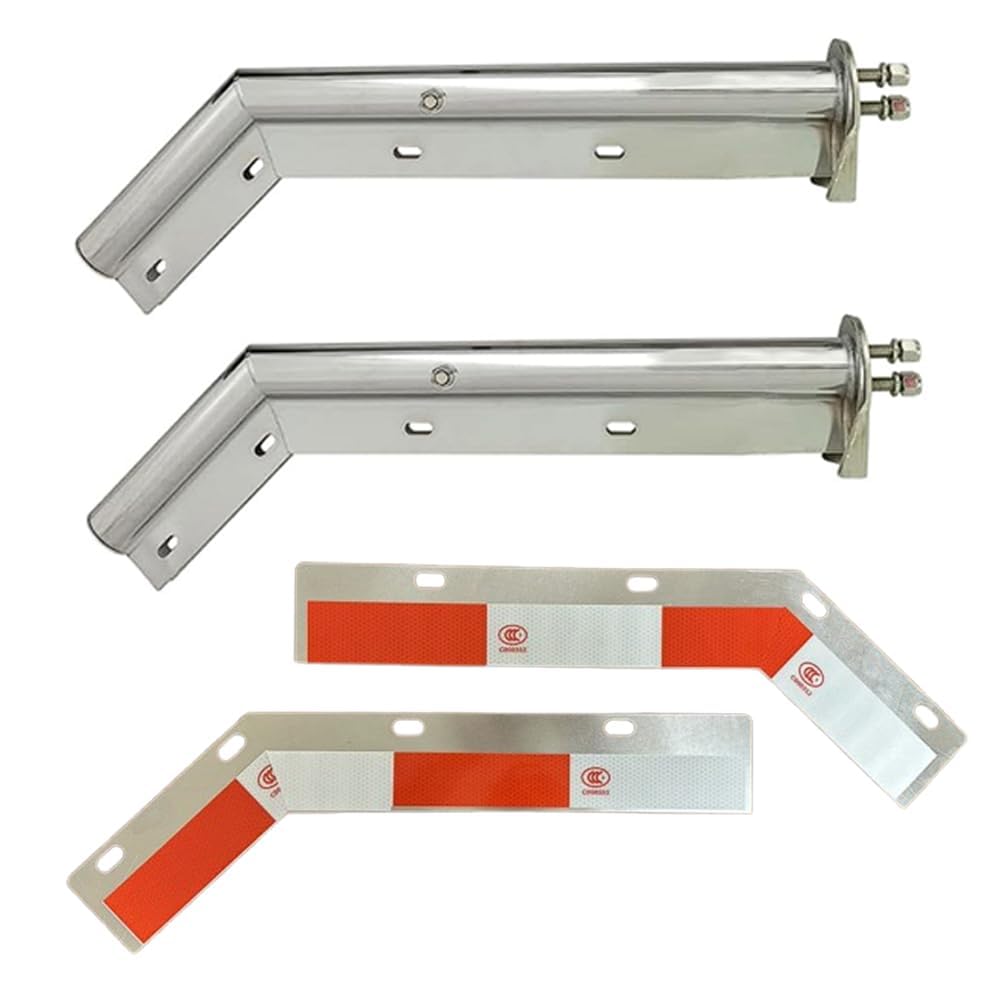 28" Spring Loaded Mud Flap Hanger Set | 45 Degree Angled | Chrome | Pair