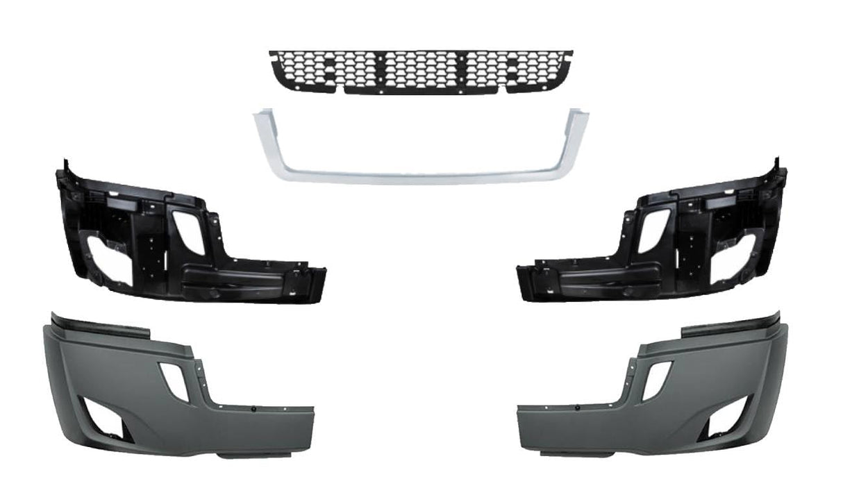 Complete Front Bumper Replacement for 2018+ Cascadia - Chrome - 6Pcs