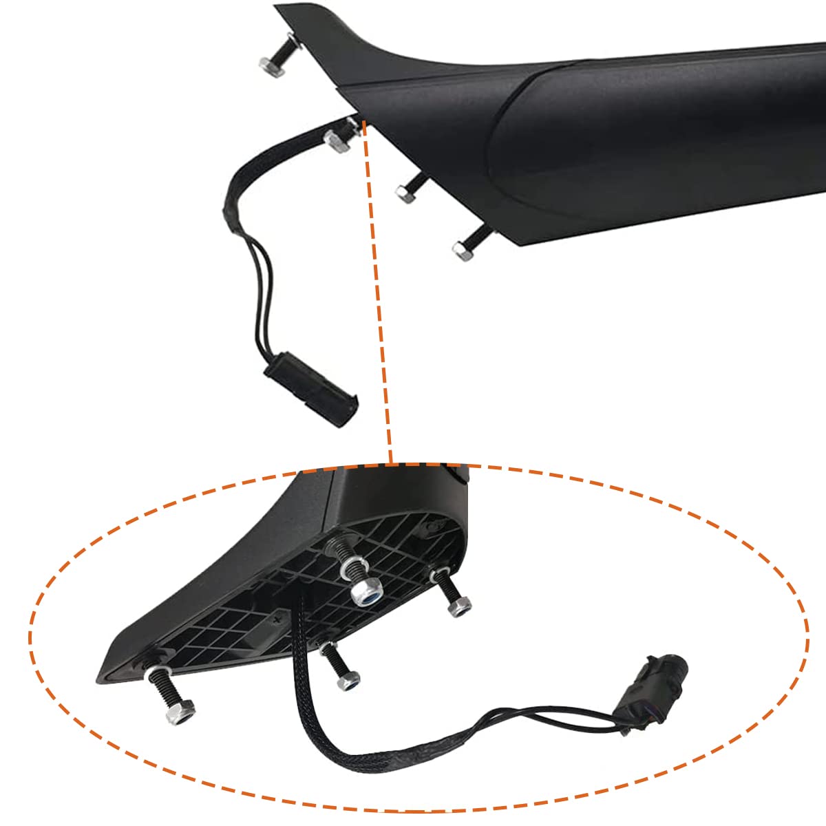 Hood Mirror for 2018+ Freightliner Cascadia - Right - Chrome