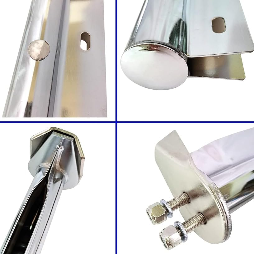 28" Spring Loaded Mud Flap Hanger Set | 45 Degree Angled | Chrome | Pair