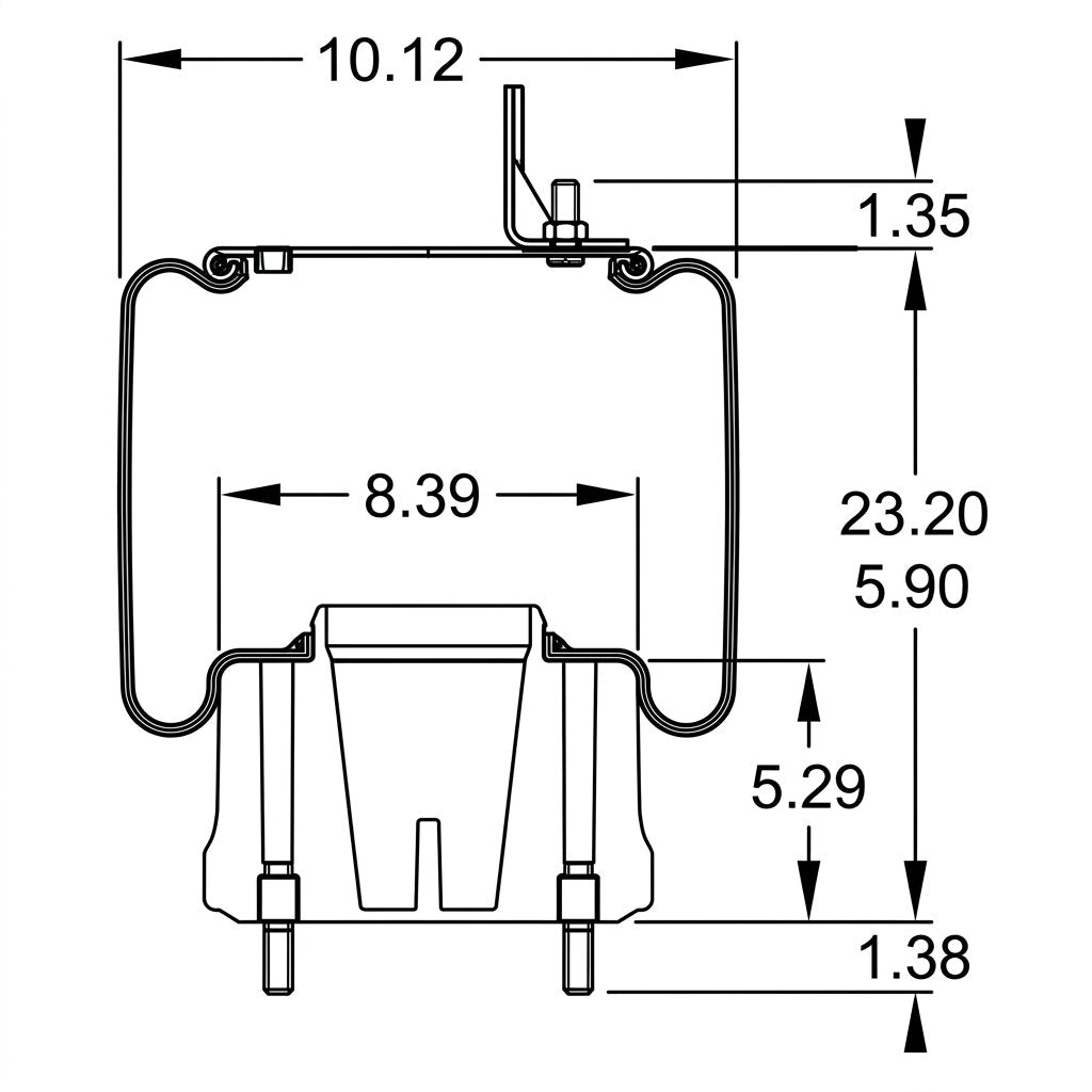 Air Spring Bag for Semi Trucks | Replacement Firestone 9865 Hendrickson 670432 Automann AB1DF23K