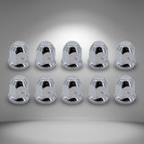 33mm Screw-On Lug Nut Covers for Semi Trucks - Chrome - Universal  - 10 Pack