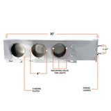 Mud Flap Hanger -  w/ Light Cutouts  - 30" - Chrome