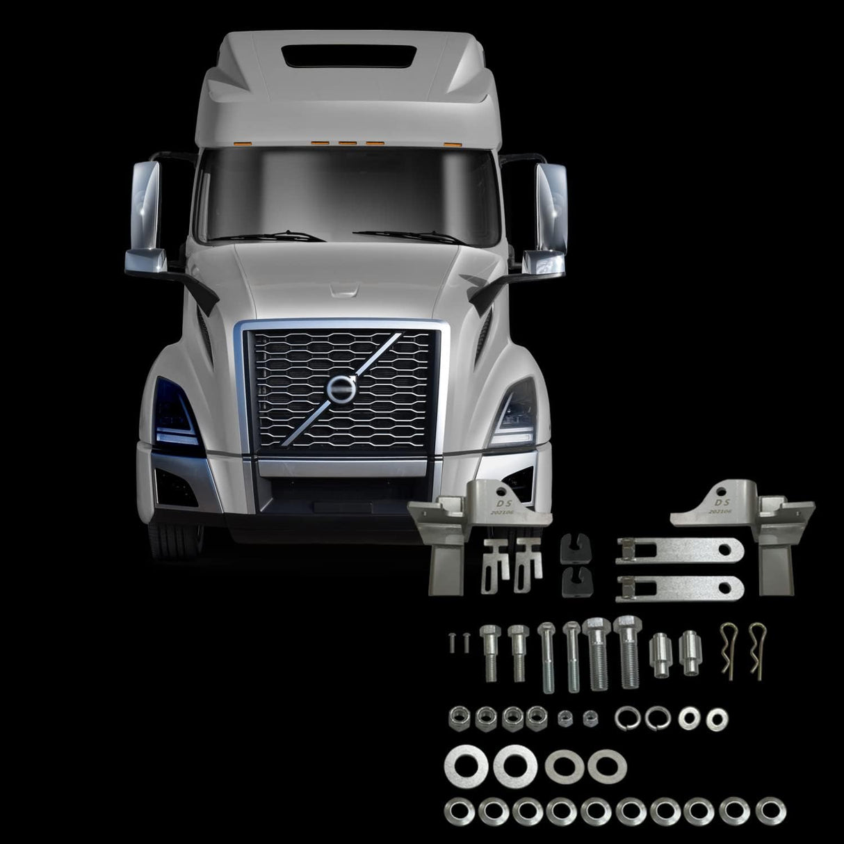 Deer Guard Mount Brackets Set for 2004-2017 Volvo VNL