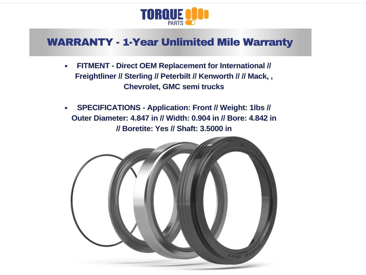 Trailer Wheel Seal | Direct OEM Replacement for Meritor A1205G2191 SKF 46305 | 4 Pack