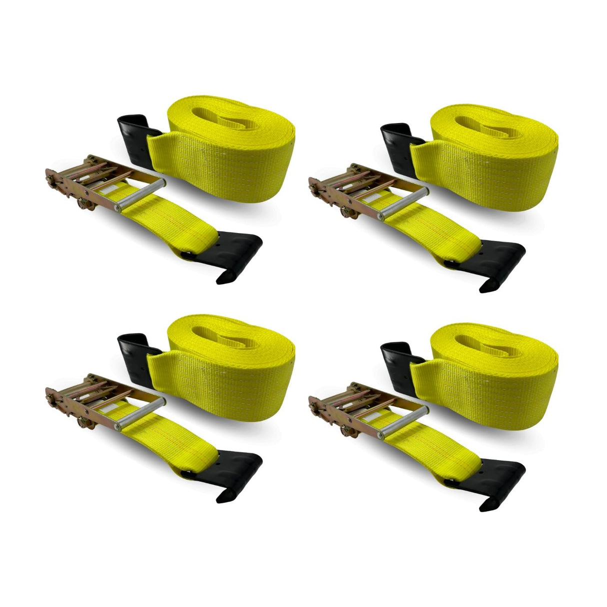 4"x30 feet Tie-Down Cargo Control Straps for Flatbed Trailers | Breaking Strength 15,000 Lbs | 4 Pack