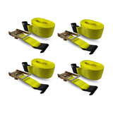 4"x30 feet Tie-Down Cargo Control Straps for Flatbed Trailers | Breaking Strength 15,000 Lbs | 4 Pack