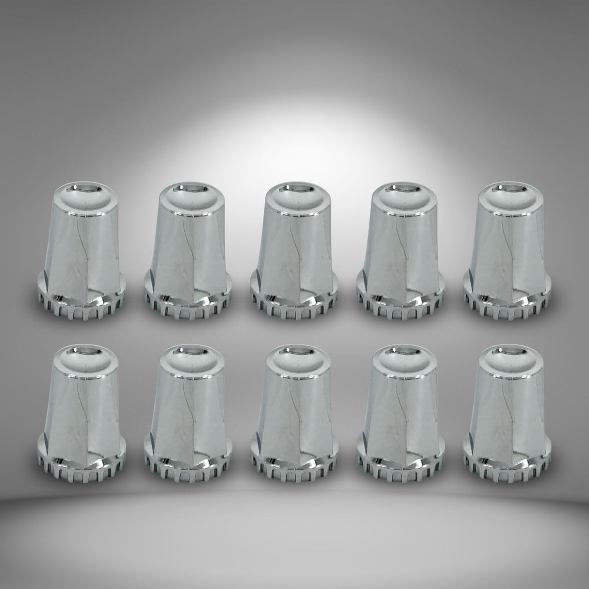 33mm Screw-On Lug Nut Covers for Semi Trucks - Chrome - 10 Pack