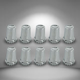 33mm Screw-On Lug Nut Covers for Semi Trucks - Chrome - 10 Pack