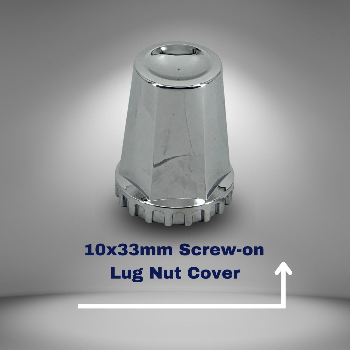 33mm Screw-On Lug Nut Covers for Semi Trucks - Chrome - 10 Pack