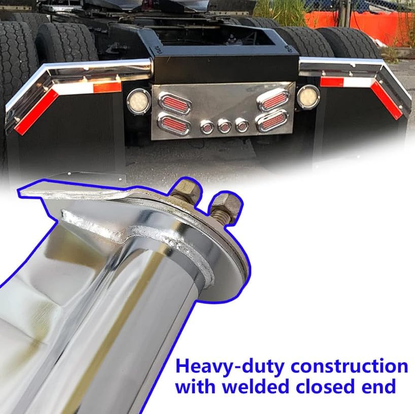 28" Spring Loaded Mud Flap Hanger Set | 45 Degree Angled | Chrome | Pair