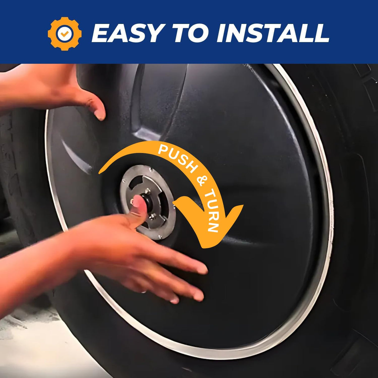 Aerodynamic 22.5" Wheel Covers & Axle Cover Kit for Semi Truck Trailers | Black | 1 Set