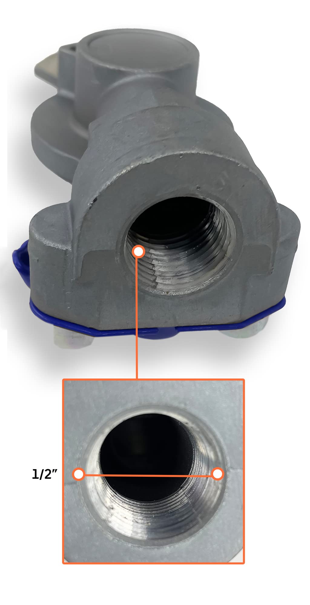 Blue Service Gladhand Replaces Velvac 035045, Bendix 278850