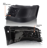 Front End Set for 2004-2015 Volvo VNL Semi Truck (Headlights, Fog Lights, Chrome Grille, Bumpers)