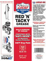 Lucas Oil 10005-30 Red "N" Tacky Multi-Purpose Grease - 14 oz - Case of 30