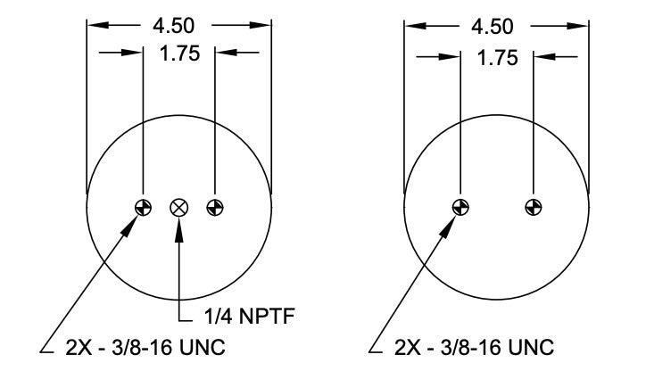 Single Convoluted Air Spring Replacement | Replaces Firestone W01-358-7001 Goodyear 1B5500