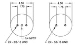 Single Convoluted Air Spring Replacement | Replaces Firestone W01-358-7001 Goodyear 1B5500