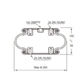 Single Convoluted Air Spring Replacement | Replaces Firestone 7451 Goodyear 1B7-540 | Pneumatic Actuator