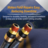 3/8" NPT Rubber Air Line Air Hose End Quick Repair Swivel Kit for Truck and Trailers | 10 Pieces