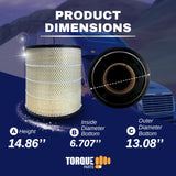 Engine Air Filter for Freightliner Columbia | Replacement Baldwin RS3518 Fram CA7140 Napa 6556 Aftermarketus Air Filters