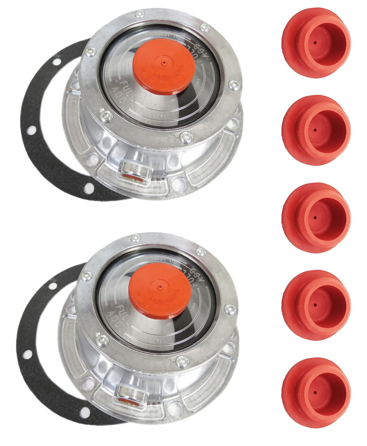 Aluminum Trailer Hub Cap with Rubber Plugs | Replacement Stemco 343-4009 SKF 1643