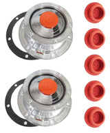 Aluminum Trailer Hub Cap with Rubber Plugs | Replacement Stemco 343-4009 SKF 1643