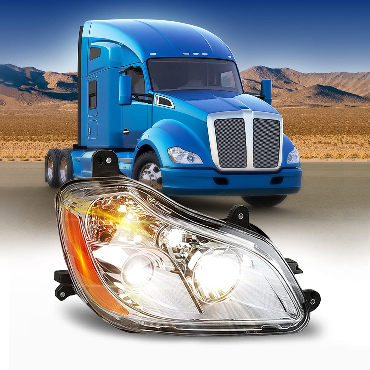 Headlight for 2013-2021 Kenworth T680 | Replacement P54-6164-100R | Right