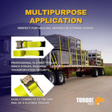 4"x30 feet Tie-Down Cargo Control Straps for Flatbed Trailers | Breaking Strength 15,000 Lbs | 4 Pack