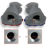 Emergency & Standard Service Gladhands - Aluminum, Color-Coded - 10 Pcs