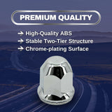33mm Screw-On Lug Nut Covers for Semi Trucks - Chrome - Universal  - 10 Pack