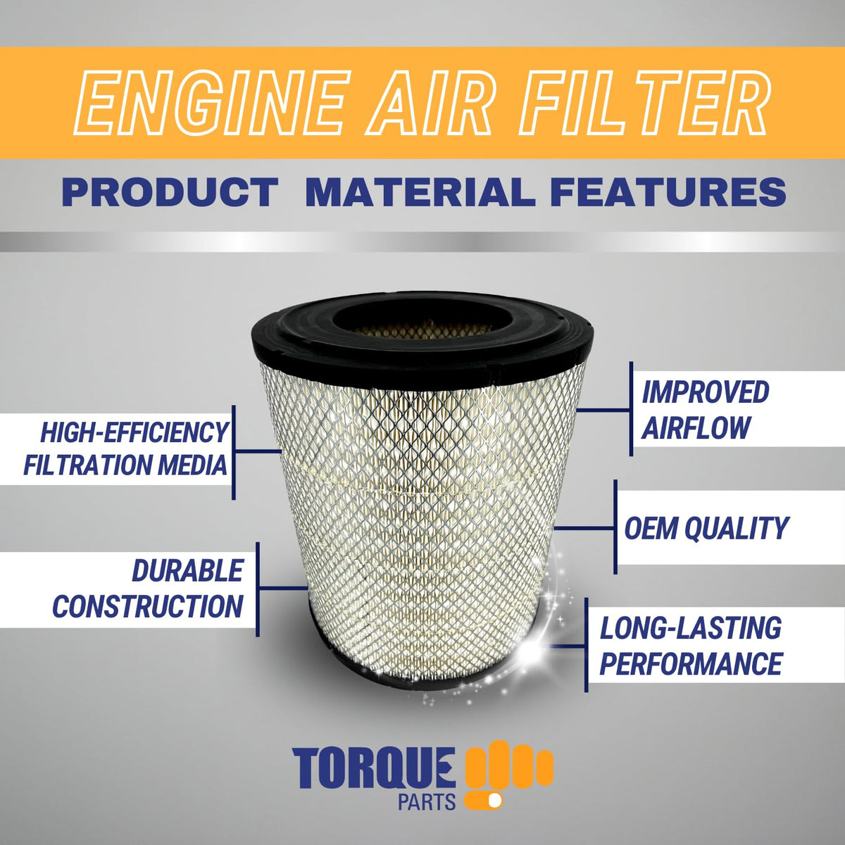 Engine Air Filter for Freightliner Century Columbia | Replacement P527682 Volvo 1117576 Aftermarketus Air Filters