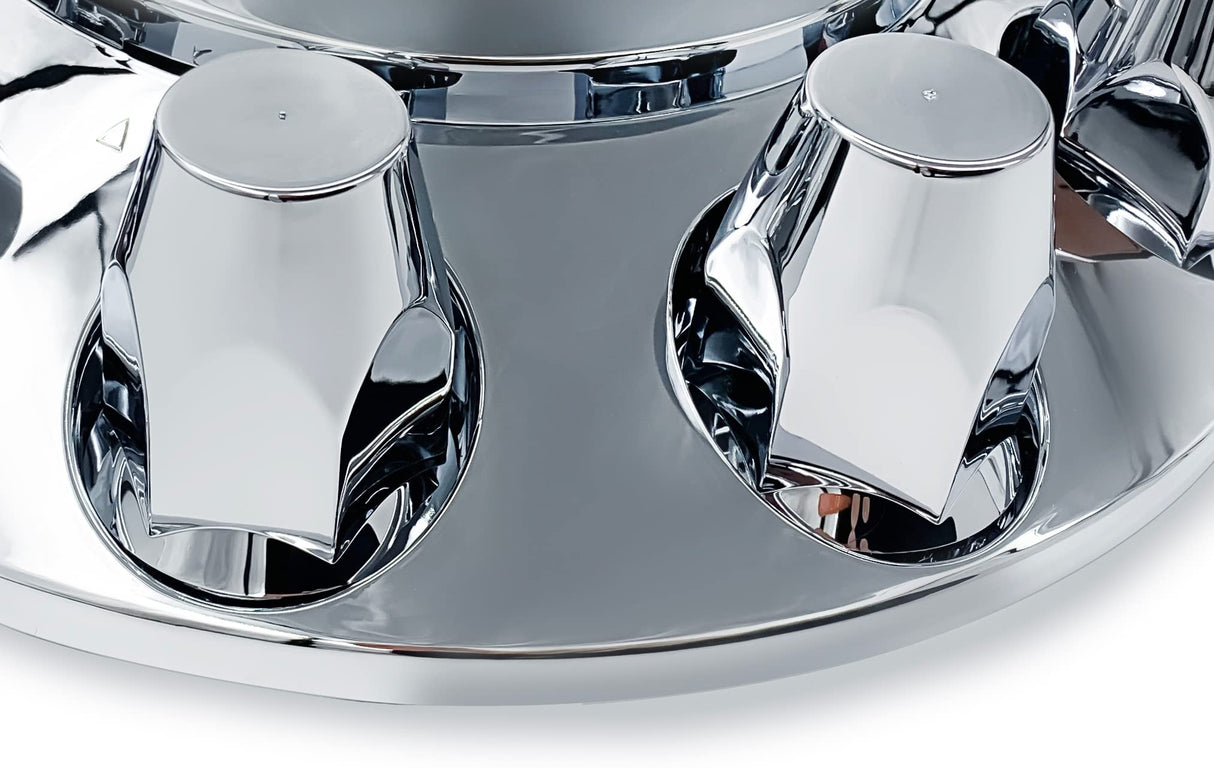 33mm Push-on Plastic Lug Nut Covers for Semi Trucks Trailers | Chrome | 10 Pcs