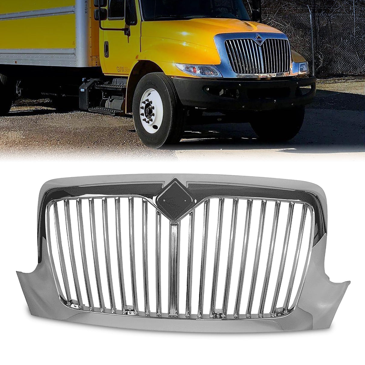 Chrome Grille for 2002-2019 International Durastar Semi Trucks | Replacement 3612816C91 3551015C99