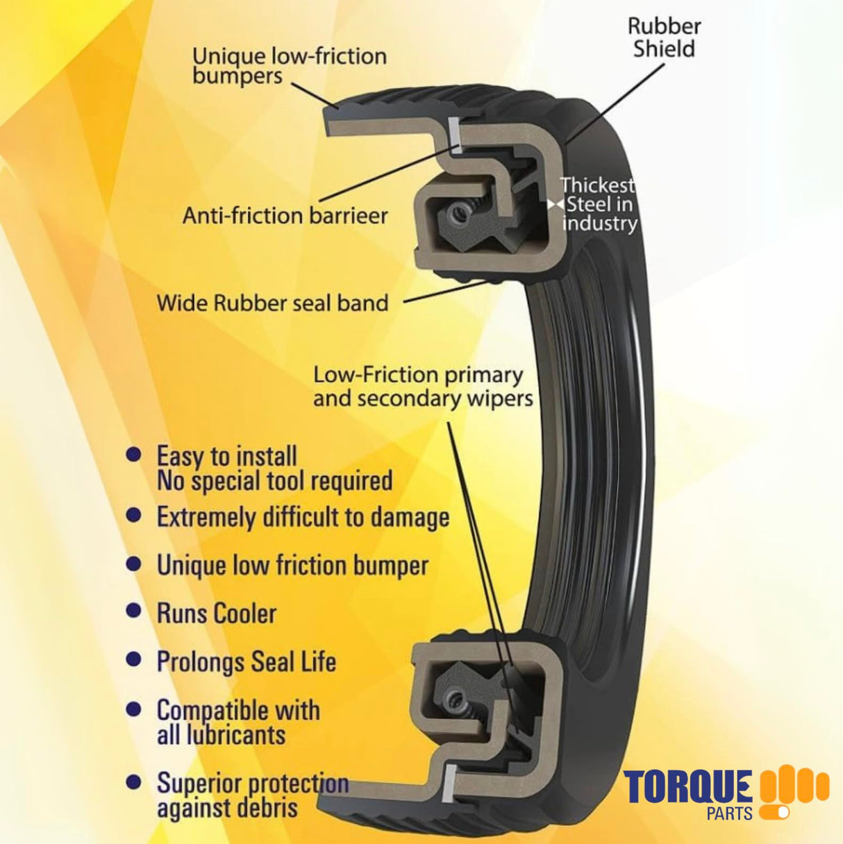 Heavy Duty Drive Axle Wheel Seal | Direct Replacement for Freightliner Peterbilt Kenworth Mack | 4 Pack