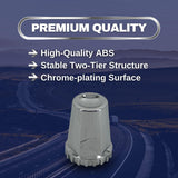 33mm Screw-On Lug Nut Covers for Semi Trucks - Chrome - 10 Pack